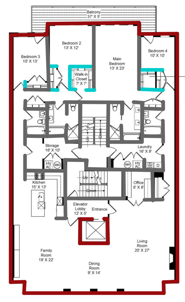 Floor plan with walls